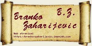 Branko Zaharijević vizit kartica
